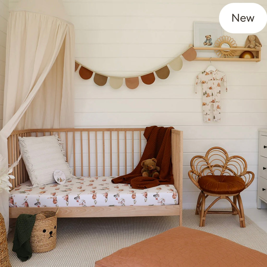 Snuggle Hunny / Fitted Cot Sheet - Bears