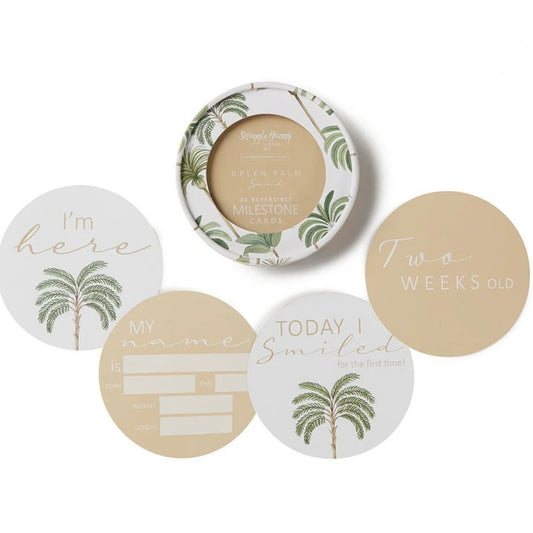 Snuggle Hunny / Reversible Milestone Cards - Green Palm & Sand