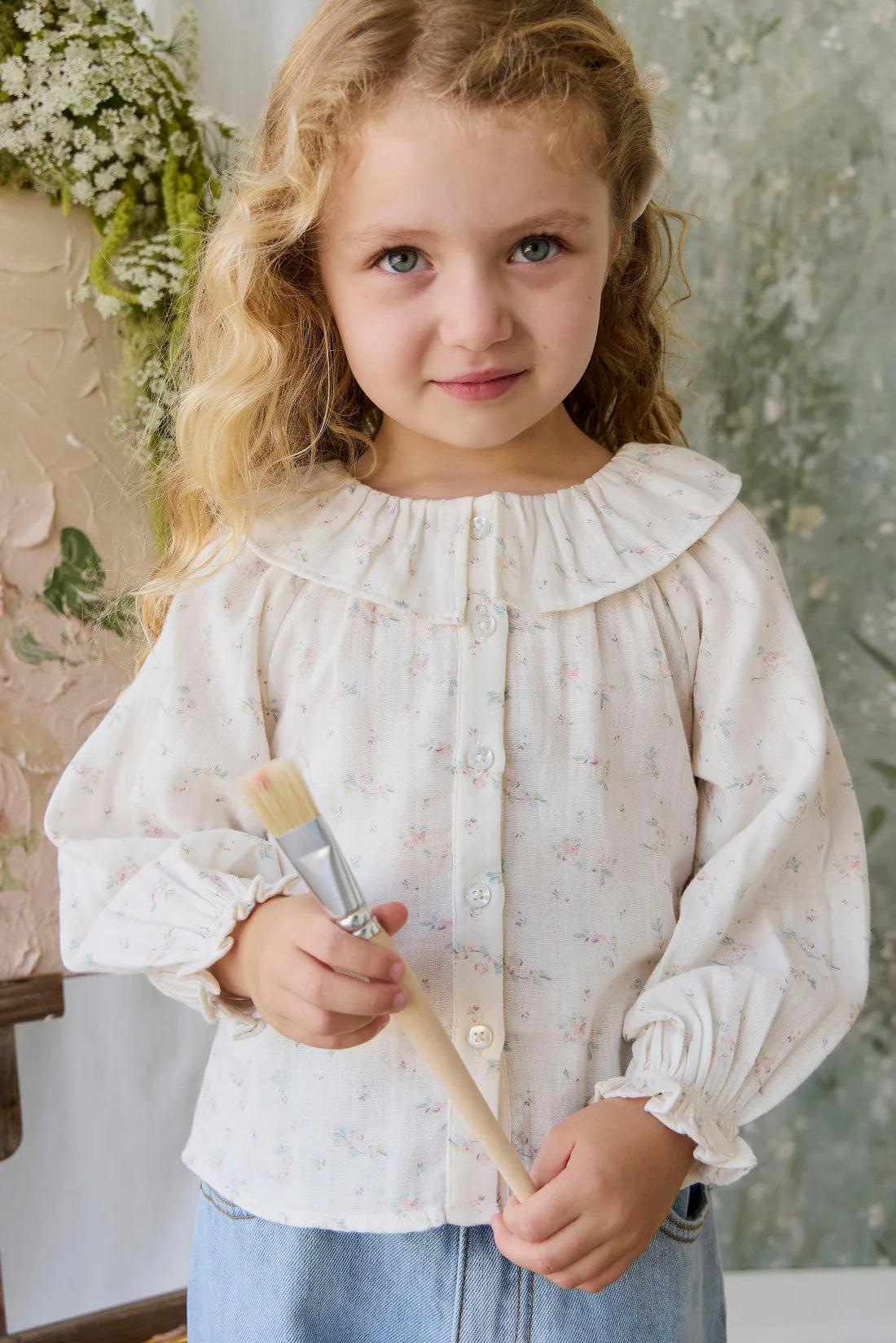 Jamie Kay / Organic Cotton Muslin Christabel Blouse - Solange Snow