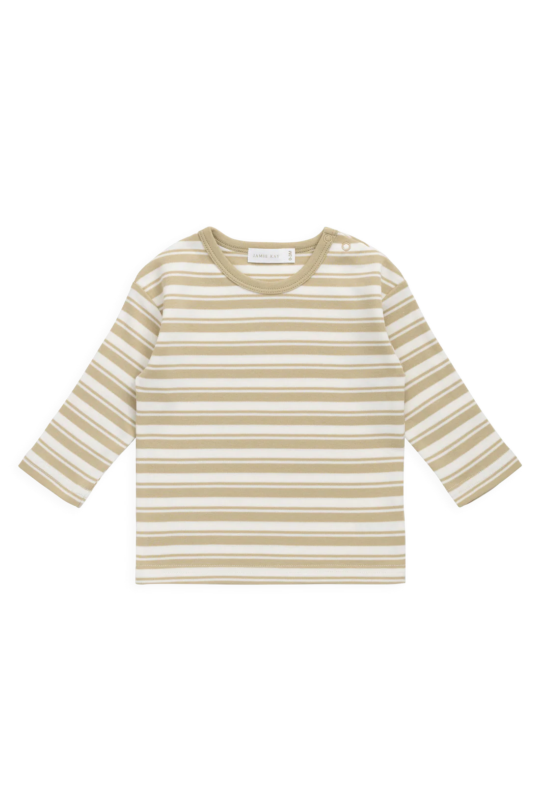 Jamie Kay / Pima Cotton Arnold Long Sleeve Top - Double Stripe Hay/Cloud