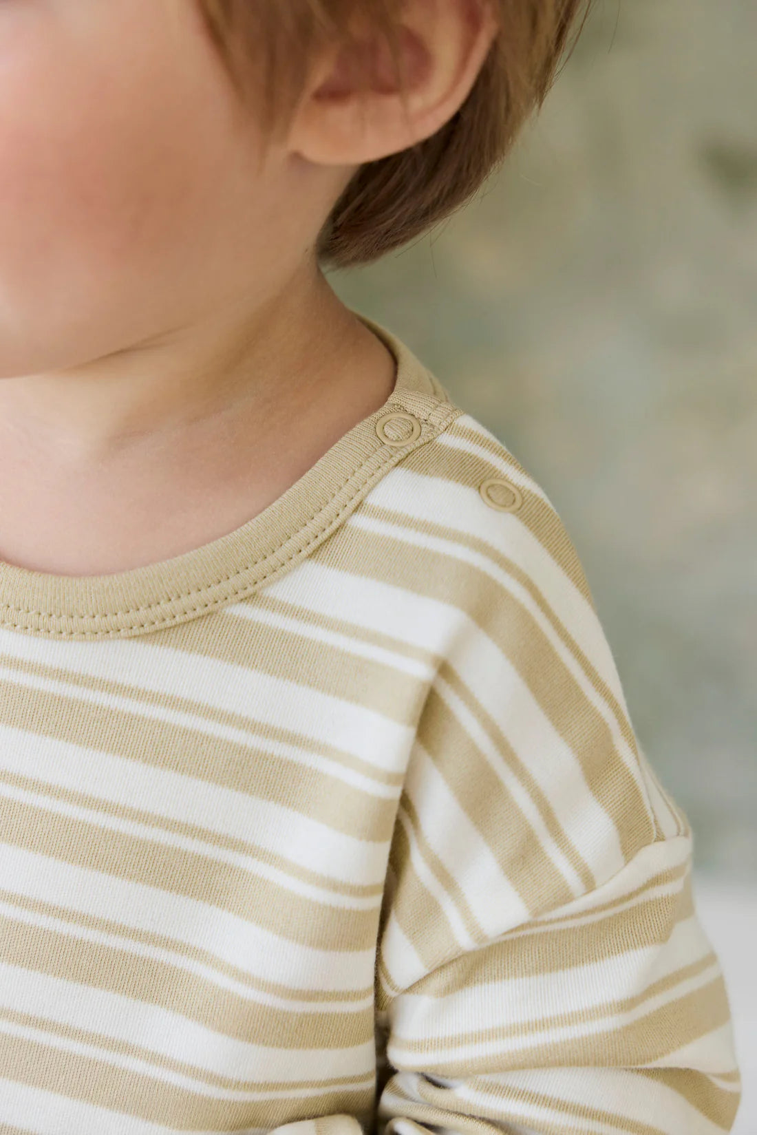 Jamie Kay / Pima Cotton Arnold Long Sleeve Top - Double Stripe Hay/Cloud