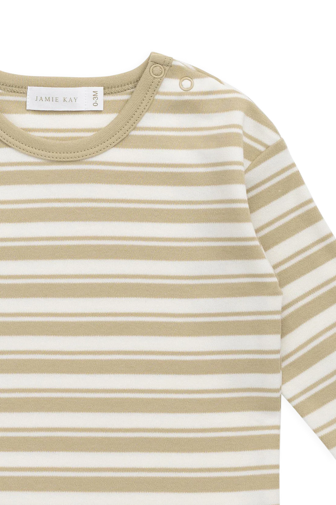 Jamie Kay / Pima Cotton Arnold Long Sleeve Top - Double Stripe Hay/Cloud
