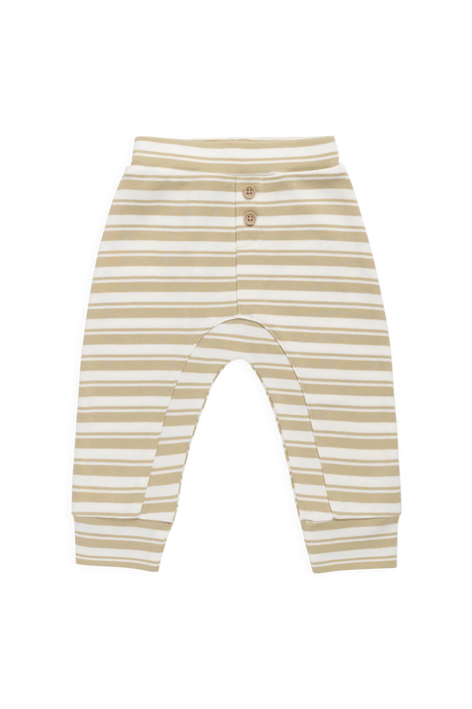 Jamie Kay / Pima Cotton Wesley Pant - Double Stripe Hay/Cloud