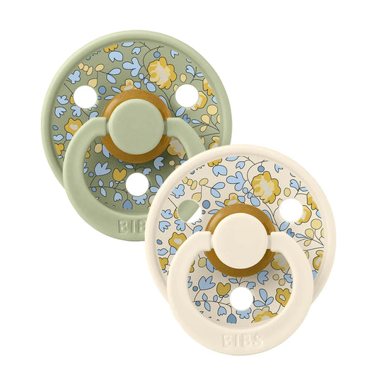 BIBS / x Liberty Dummy Round Nipple 2 Pack - Eloise/Sage Mix