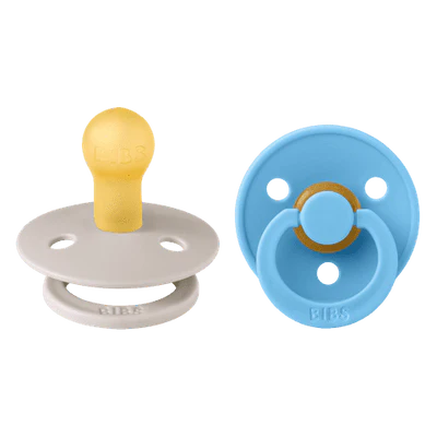BIBS / Dummy Round Nipple 2 Pack - Mushroom/Breeze