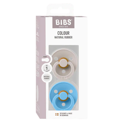 BIBS / Dummy Round Nipple 2 Pack - Mushroom/Breeze