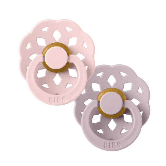 BIBS / Boheme Dummy Round Nipple 2 Pack - Blossom/Dusky Lilac