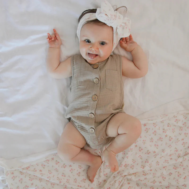 Aster & Oak / Sand / Muslin Bubble Romper
