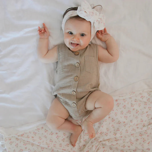 Aster & Oak / Sand / Muslin Bubble Romper