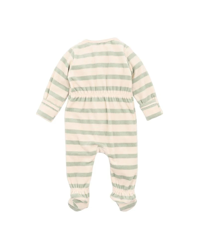 Bebe By Minihaha / Isaac Stripe LS Velour Onesie
