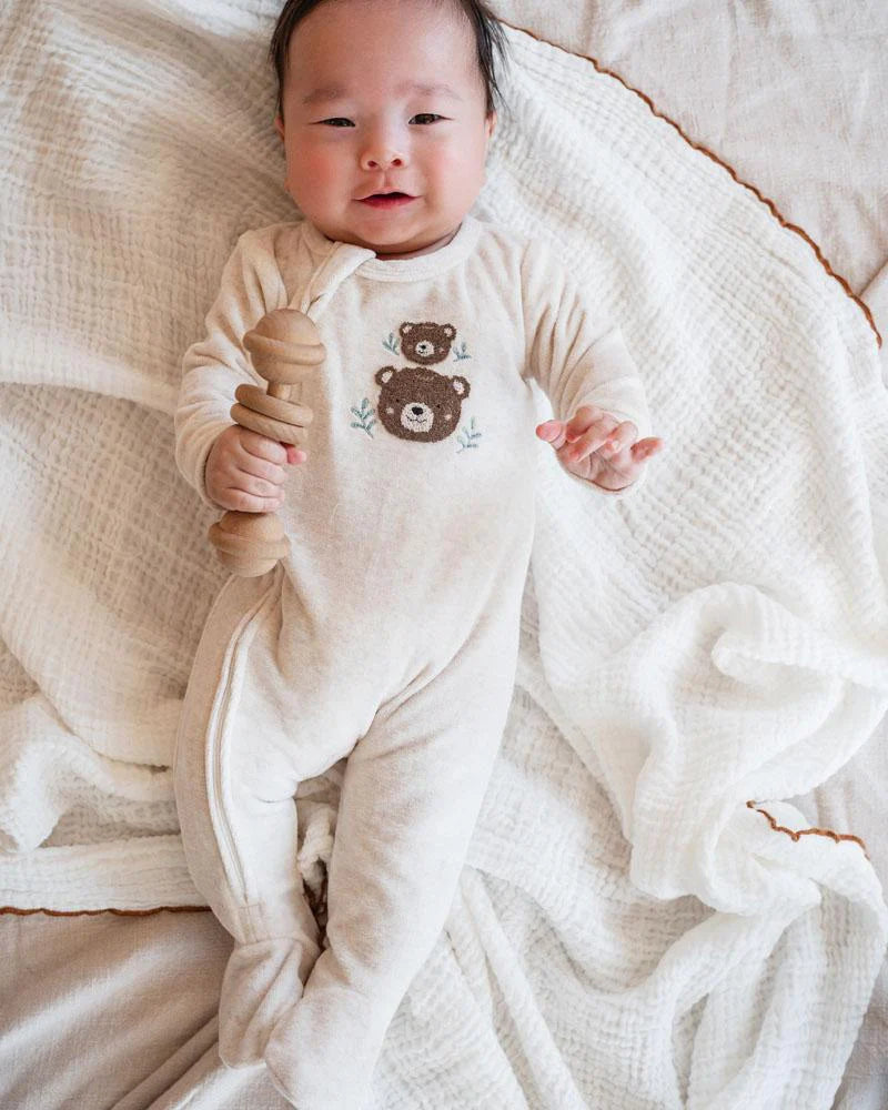 Bebe By Minihaha / Mateo Velour LS Zip Onesie