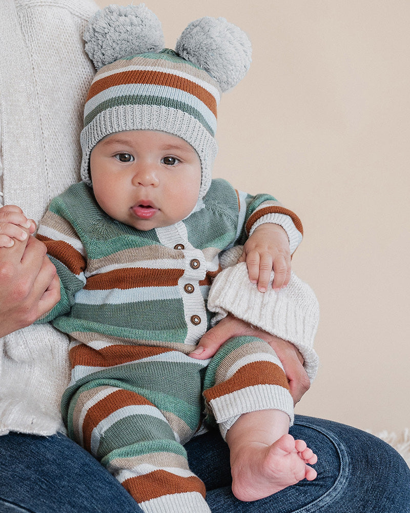 Bebe By Minihaha / Mateo Stripe Knitted Romper