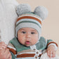 Bebe By Minihaha / Mateo Stripe Pom Pom Beanie
