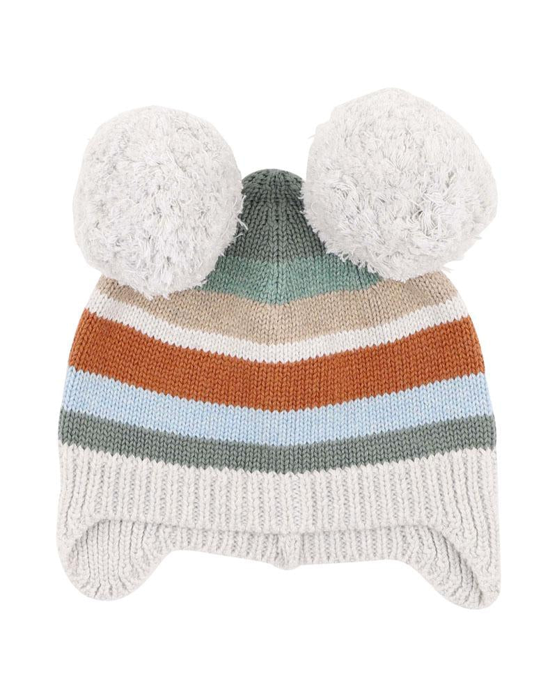 Bebe By Minihaha / Mateo Stripe Pom Pom Beanie