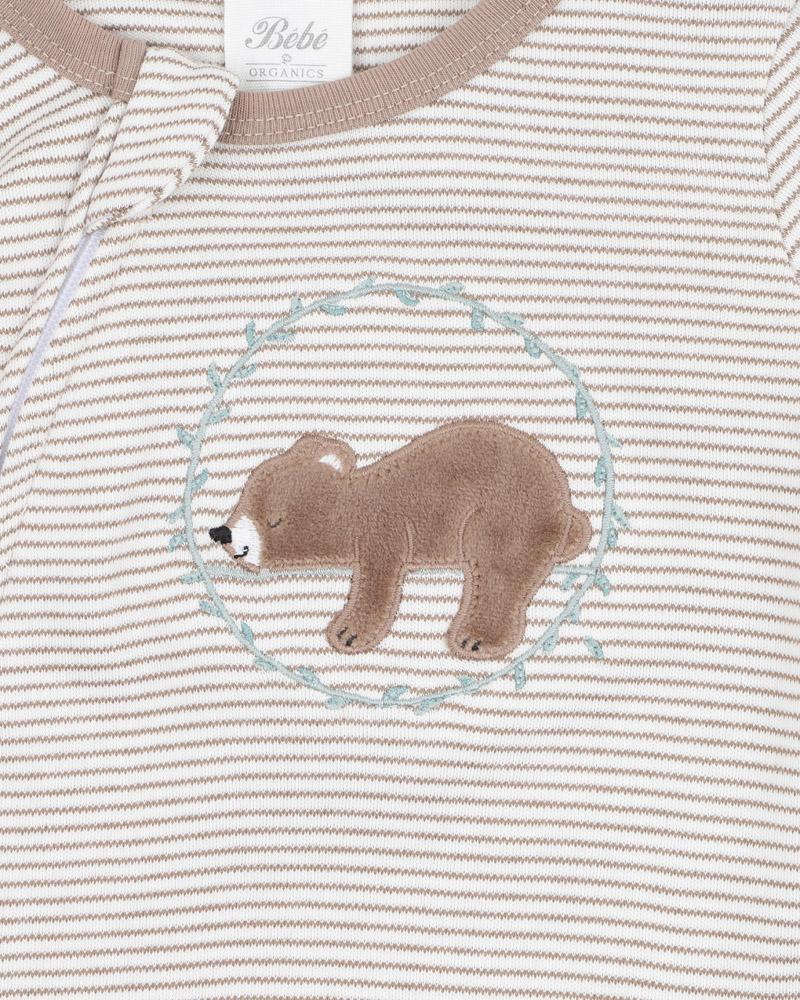 Bebe By Minihaha / Mateo Stripe LS Zip Onesie