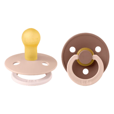 BIBS / Dummy Round Nipple Fusion Colour 2pk - Blush/Woodchuck Mix
