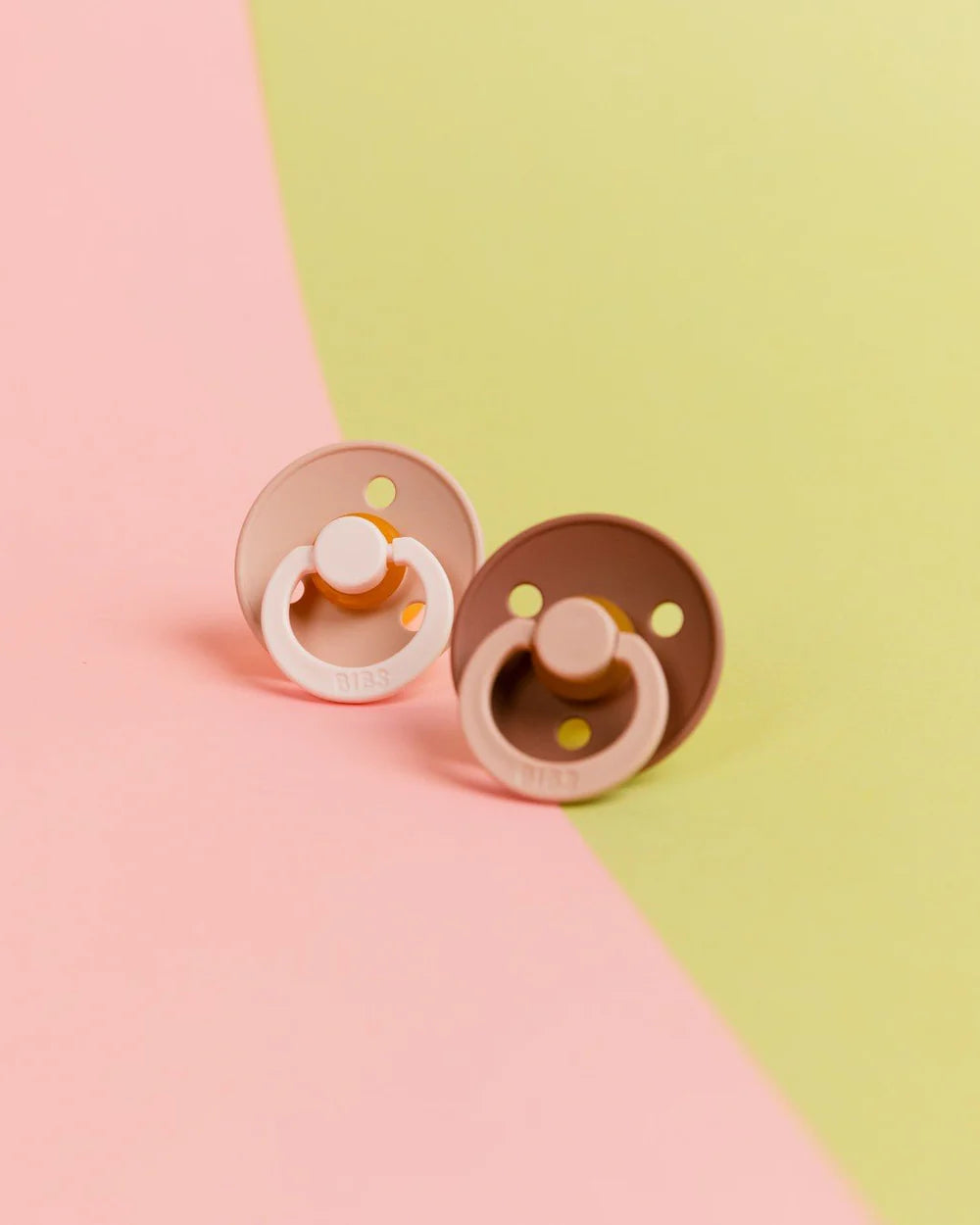 BIBS / Dummy Round Nipple Fusion Colour 2pk - Blush/Woodchuck Mix
