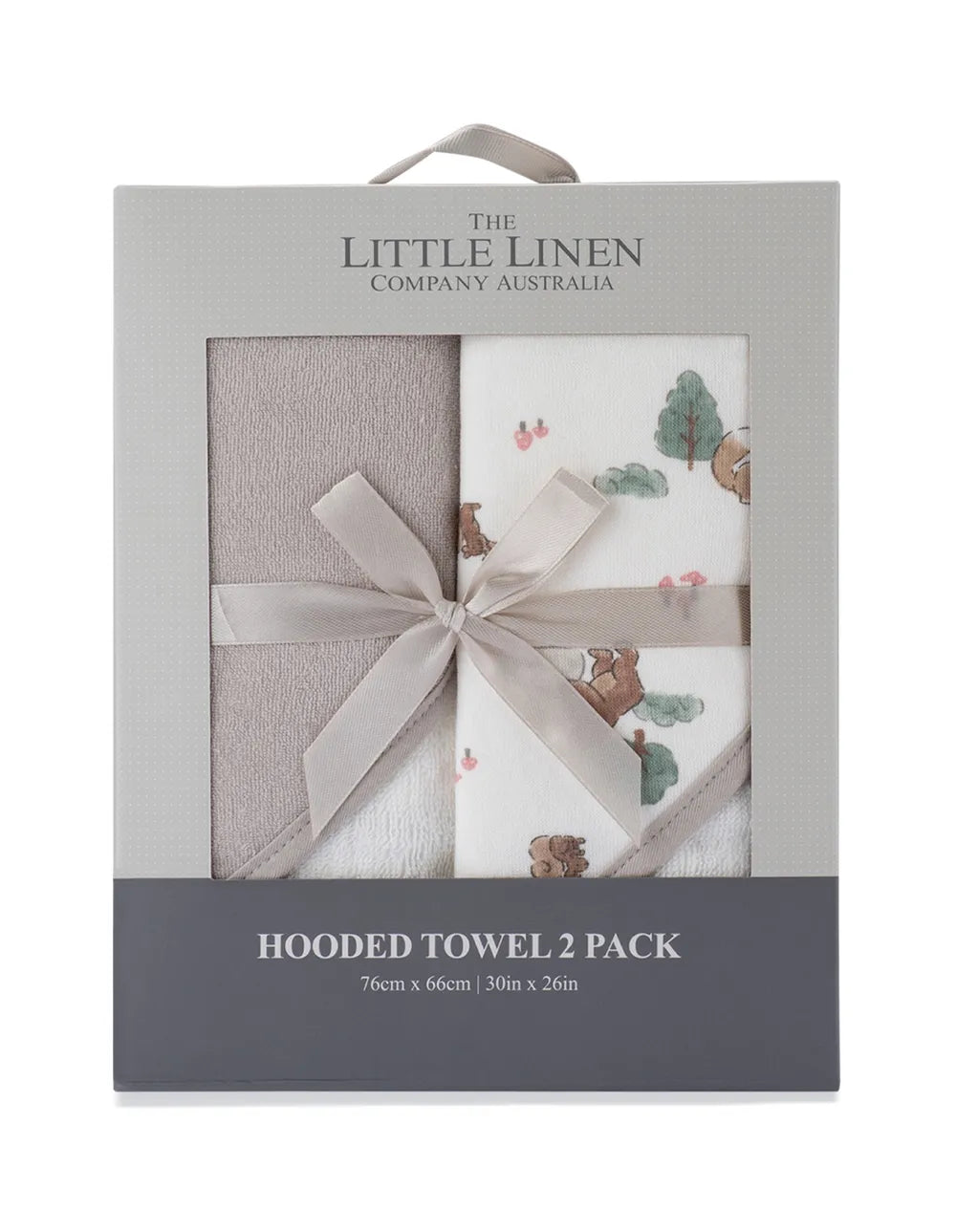 The Little Linen Company / Hooded Towel 2pk - Willow Bear