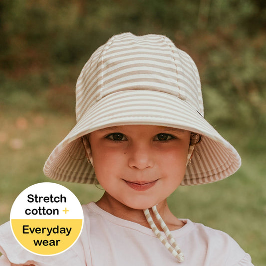 Bedhead Hats / Ponytail Bucket Sun Hat - Natural Stripe