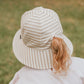 Bedhead Hats / Ponytail Bucket Sun Hat - Natural Stripe