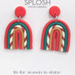 Splosh / Festive Earrings - Large Candy Cane Rainbows