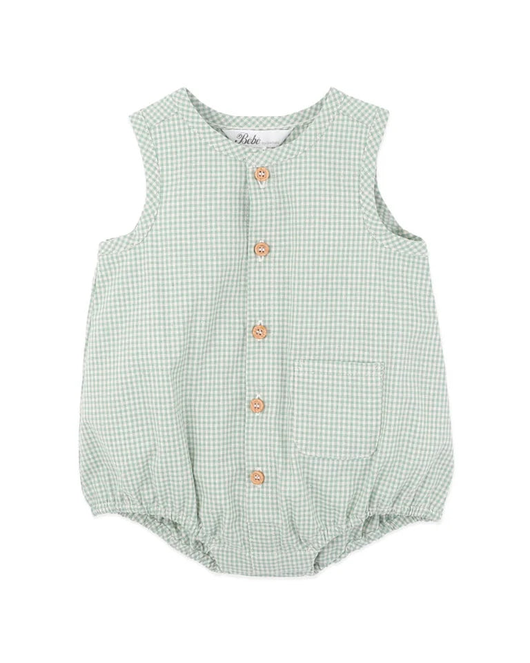 Bebe By Minihaha / Scout Check Button Up Bodysuit