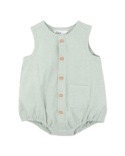 Bebe By Minihaha / Scout Check Button Up Bodysuit