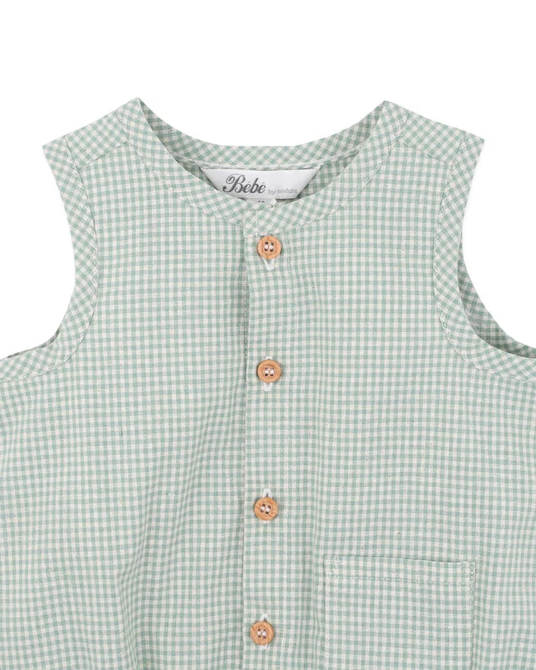Bebe By Minihaha / Scout Check Button Up Bodysuit