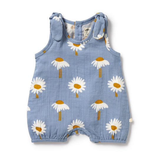 Wilson & Frenchy / Daisy Floral Organic Crinkle Tie Playsuit