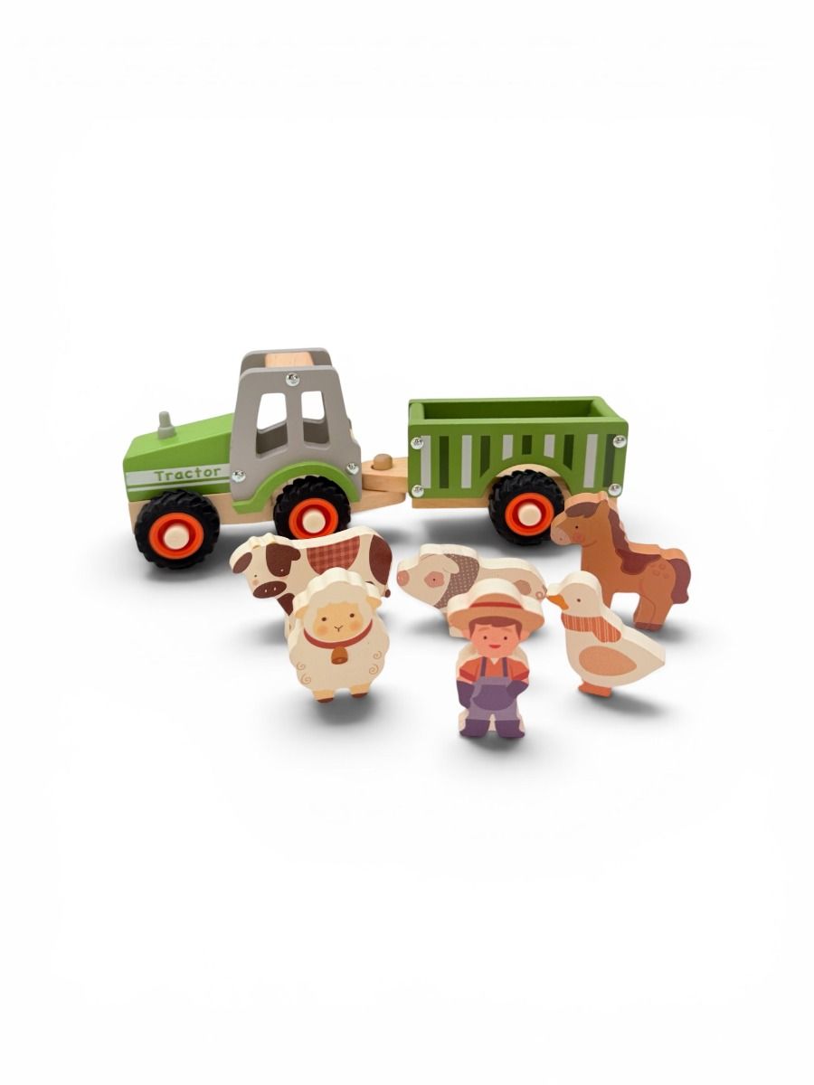 Toyslink / Wooden Tractor with Trailer