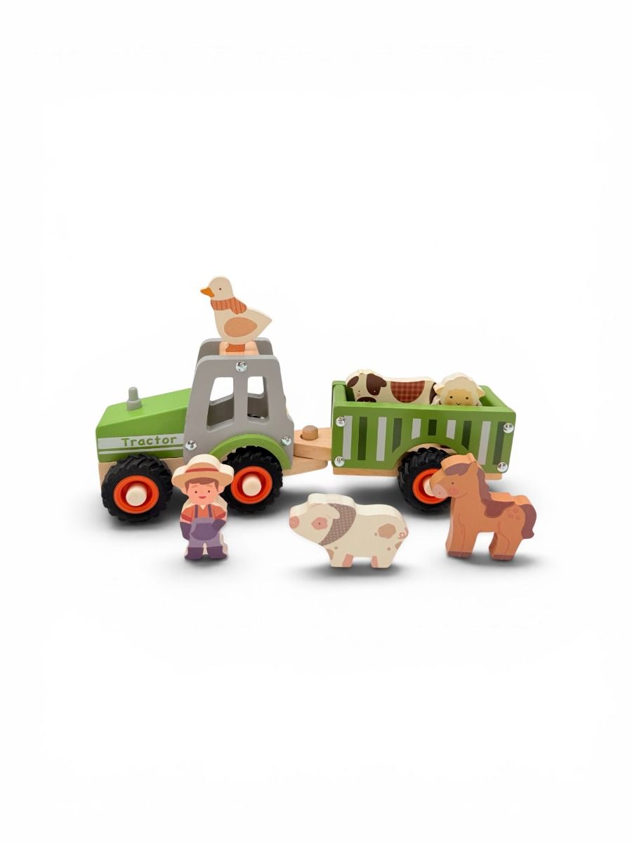 Toyslink / Wooden Tractor with Trailer